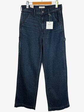 AE77 NEW YORK NWT Stovepipe Utility Denim Jeans - Dark Blue - Size 6 Standard